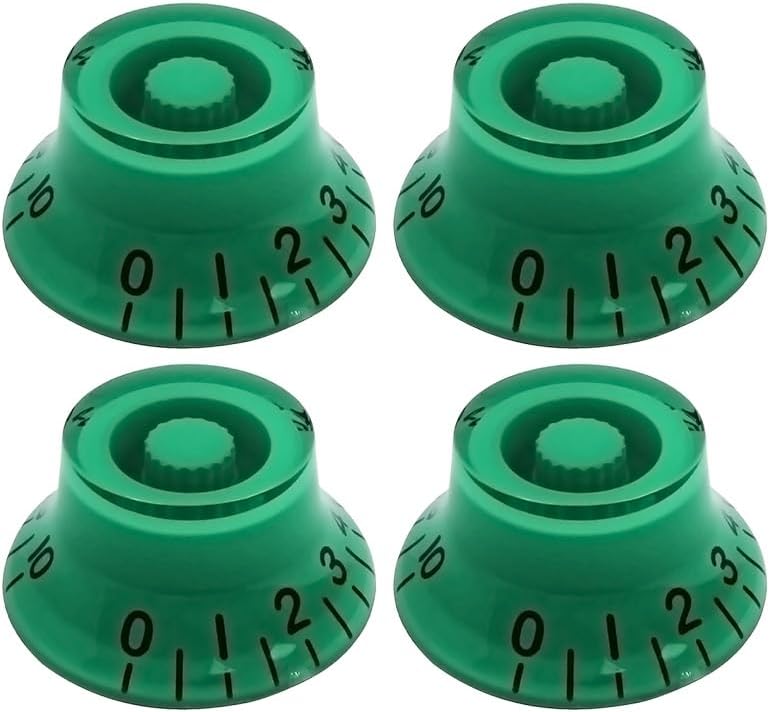 FLEOR 4pcs LP Guitar Knobs Green Top Hat Style Speed Control Knobs Compatible with LP Style Electric Guitar - Image 1